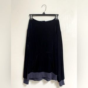 rich blue velvet hoodie